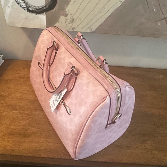 Coach Light Pink Signature Satchel - Picture 2 of 12